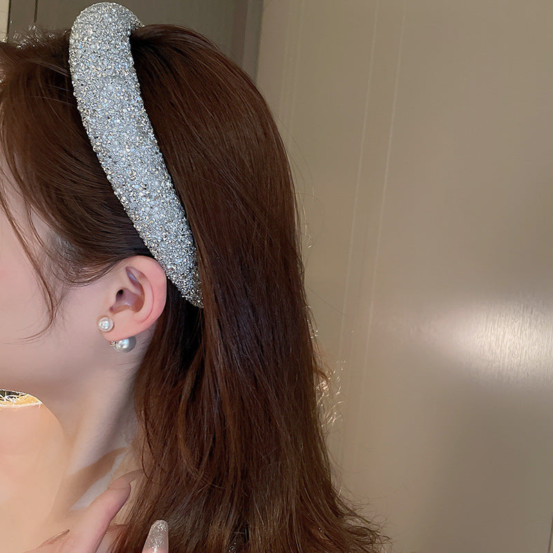Luxury Inlaid Rhinestone HairBands for Women Korean Fashion Hair Pressure Headband Small Pearl Wedding Hair Jewelry