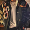 Embroidery Varsity Jacket Men PU Leather Sleeves Oversized Bomber Jackets Women Baseball Coats Streetwear Men Clothing