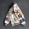 High-density letter embroidery bump-filled star cotton clothing winter trendy style for men and women couples outerwear