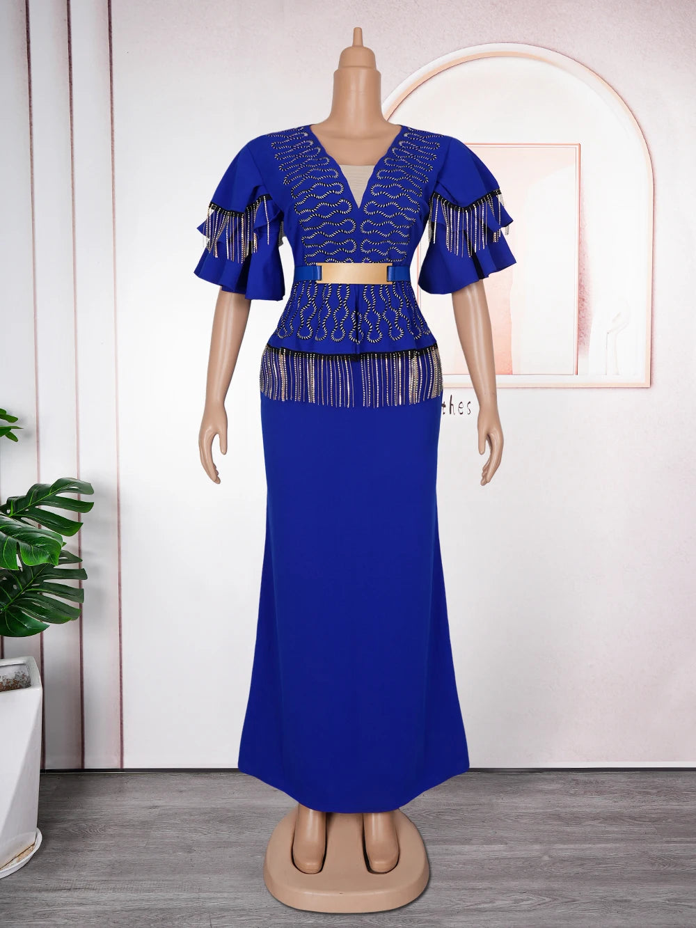 Plus Size African Party Dresses for Women 2024 New Fashion Dashiki Ankara Wedding Evening Gown Elegant Turkey Muslim Maxi Dress
