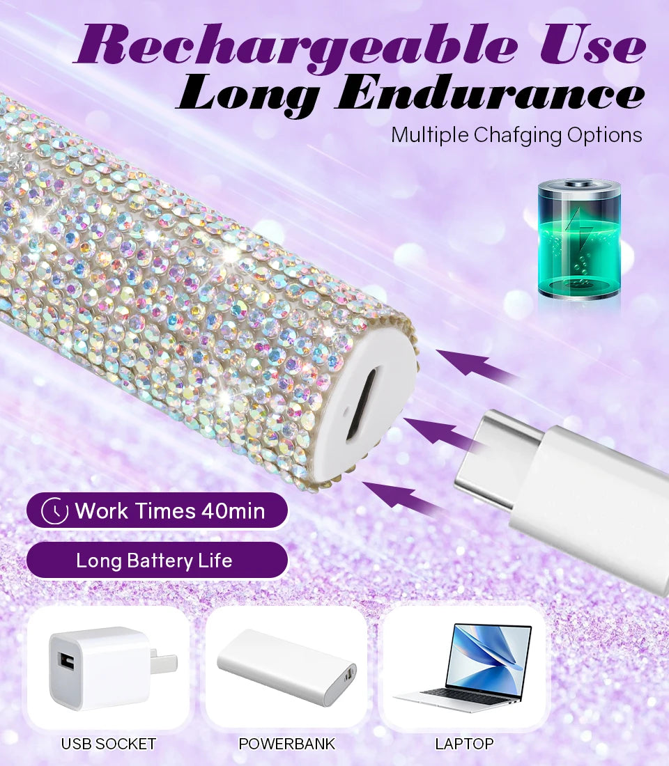 DianaBeauty Handheld Nail Dryer Lamp UV/LED Nail Curing All Gel Polish Nail Art Tool USB Rechargeabl Quick Dry Nail Lamp