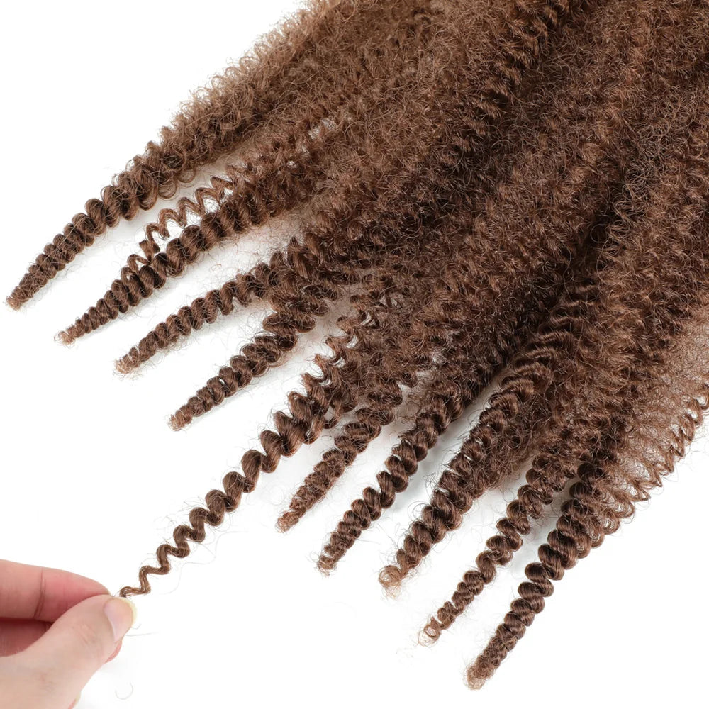 24 inch Kinky Afro Springy Braiding Crochet Hair 18” Marley Kinky Crochet Braids Hair Soft Afro Kinky Twist Crochet Braid Hair