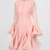 TWOTWINSTYLE Women's Dress Irregular Pleated Patchwork Fashion Long Lantern Sleeve Waist Cinching Mini Dresses 2024 New Clothing