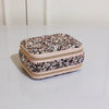 Diamond-set Double Zipper Jewelry Portable Storage Box With Mirror Ring Earrings Necklace Rhinestones Case Lipstick Makeup