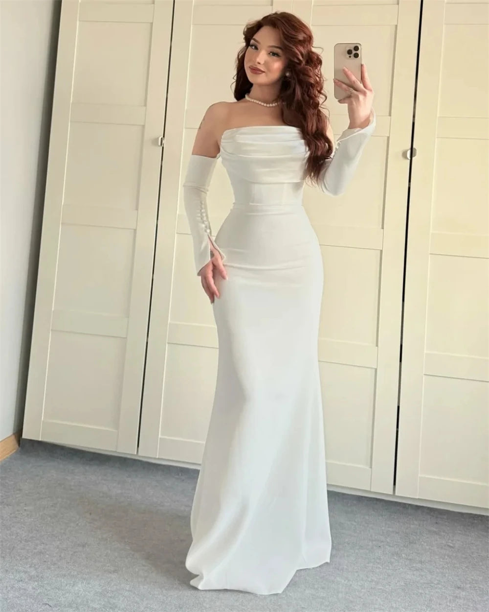 Customized Mermaid Evening Dress Party Classic  Jersey Strapless Dresses Modern Saudi Arabia Available in Colors Celebrity Gowns