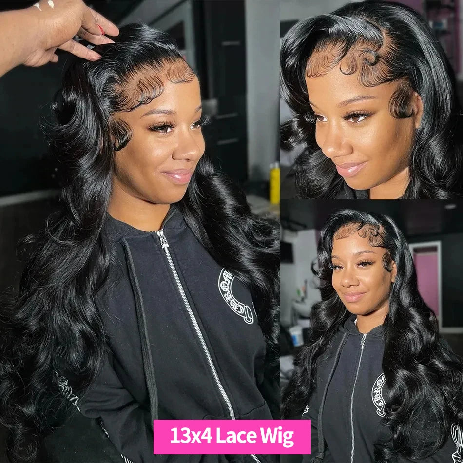 Transparent 13x4 13x6 Body Wave Lace Front Wig Human Hair PrePlucked Brazilian Human Hair Lace Frontal Wigs For Women Bling Hair