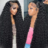 Mongolian Afro Kinky Curly Human Hair Bundles With Closure Deep Curly Hair Weave Bundles With Frontal Closure Hair Extensions