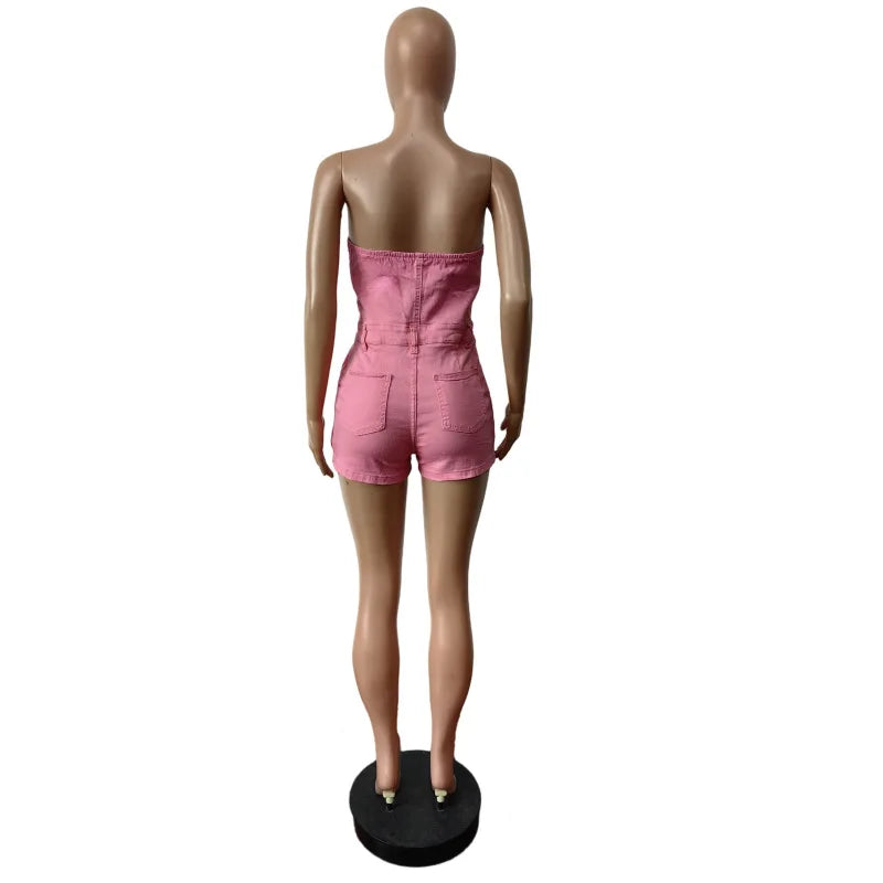 FAGADOER Spring Summer New Sexy Backless Rompers for Women Solid Pocket Cargo Patchwork Jumpsuits Female Streetwear Overalls