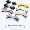Polygonal Luxury Sunglasses Women Brand Fashion Rhombus Sun Glasses Woman 2024 Retro Vintage Metal Diamond Shades Eyewear