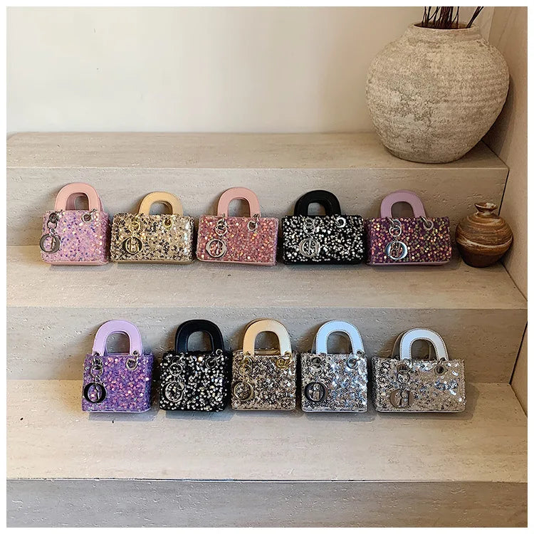 Sparkly Glitter Mini Evening Bag for Women, Designer Crossbody Shoulder Purse, Luxury Party Wedding Clutch, Unique Boutique Gift