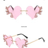 Rimless Sunglasses Women Luxury Brand Rhinestone Sun Glasses Ladies Cute Heart Shape Punk Party Eyewear очки від сонця женские