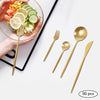 24Pcs/90Pcs Flatware Set Stainless Steel Silverware Utensil Kitchen Tableware Forks Knives Spoons Cutlery for Home Restaurant