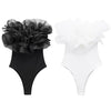 Willshela Women Fashion Ribbed Bodysuit With Organza Ruffle Vintage High Elastic Sexy y2k Female Chic Lady Tops body femme