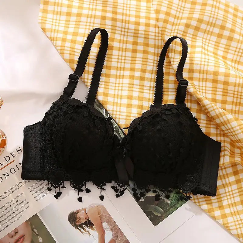 Plus Size Bra70-85 Wire Free Bras For Women Underwear Sexy Lace Brassiere Push Up Bralette Top Bra AB Cup Wireless Lingeries