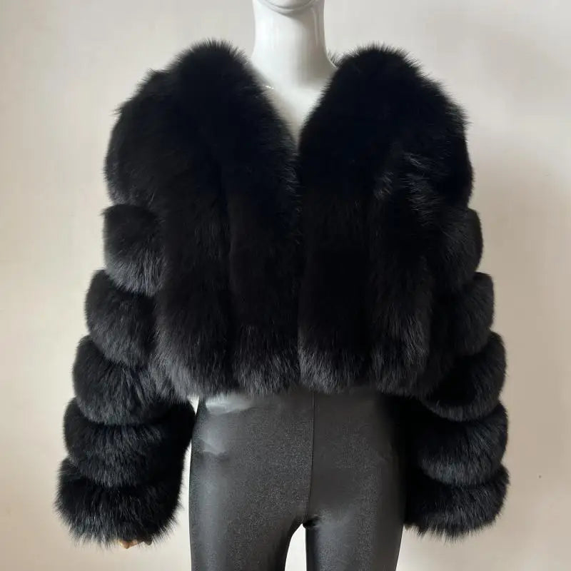 2023 Neuer kurzer Stil Echtfuchspelzmantel Winter Damen Natur Warme Mode Luxus