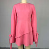 CM.YAYA Women Tie Up Bow Long Sleeve O-neck Mini Dress 2025 Birthday Holiday Sexy Club Party Evening High Street A-Line Dresses