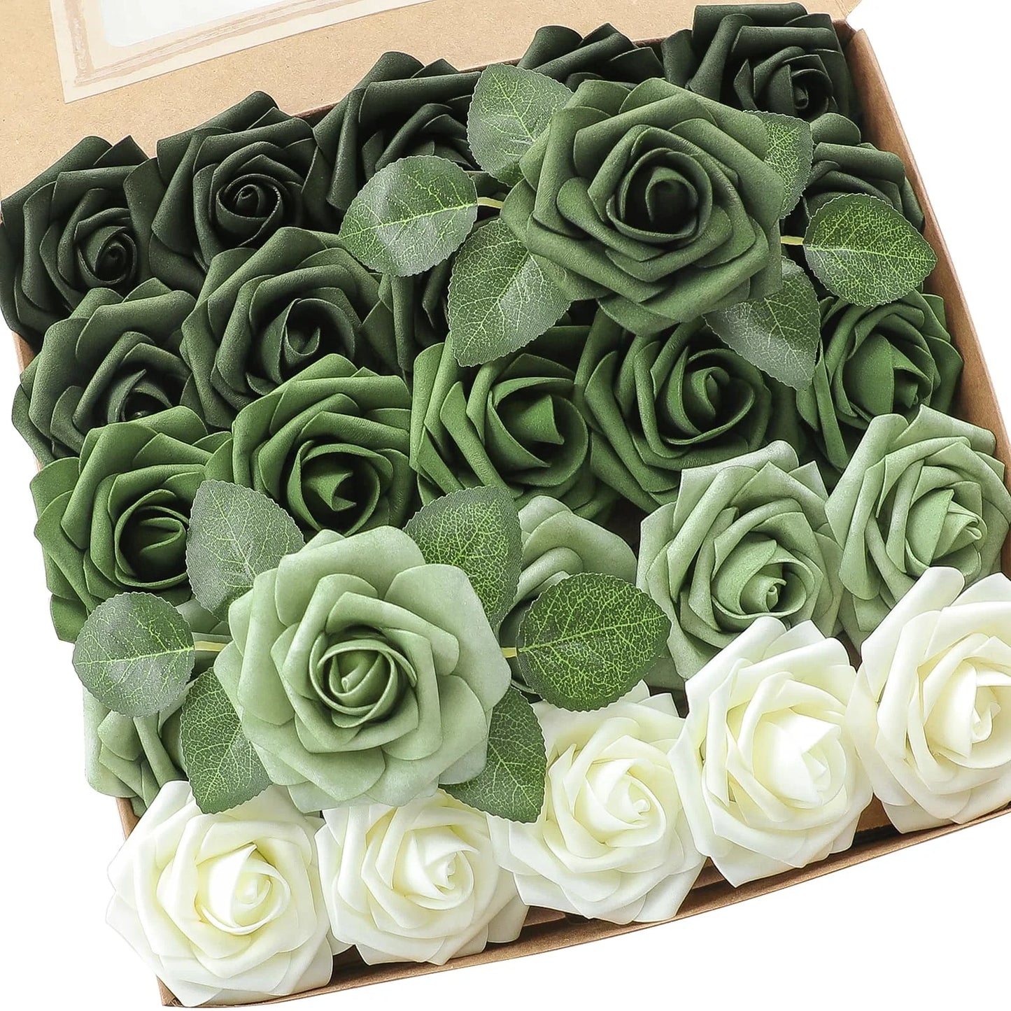 50-200PCS Artificial Roses Flowers Foam Flowers with Stems Fake Roses for DIY Wedding Bouquets Centerpieces Valentine's Day