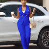 Business OL Work Wear Two Piece Pant Suits for Women Set Elegant Sleeveless Blazer Top + Pencil Pants Office Lady Matching Sets
