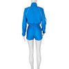 2025 Trendy Woman Clothes Sets Y2k Lounge Tracksuit Contrast Color Long Sleeve Zip Windbreaker Jacket Shorts 2 Piece Set Outfits