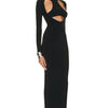 Women's Autumn Stretch Bandage Hollow Out Long Sleeve Slim Maxi Black Backless  Bodycon  Fashion Clubs Celebrity Party Dresses