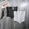 Women's Evening Corset Rhinestone Lace-up Corset Underbust Mesh Bustier Crop Top Bodices Sexy Lingerie Women Body Shaper