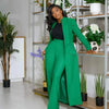 Women's Set Full Sleeve X-Long Blazer Coat+ Long Pant Suit 2025 Spring Streetwear Two 2 Piece Set Africa OL Work Outfits