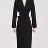 TWOTWINSTYLE Solid Hollow Out Patchwork Belt Blazers For Women Notched Collar Long Sleeve Spliced Single Breasted Blazer Female
