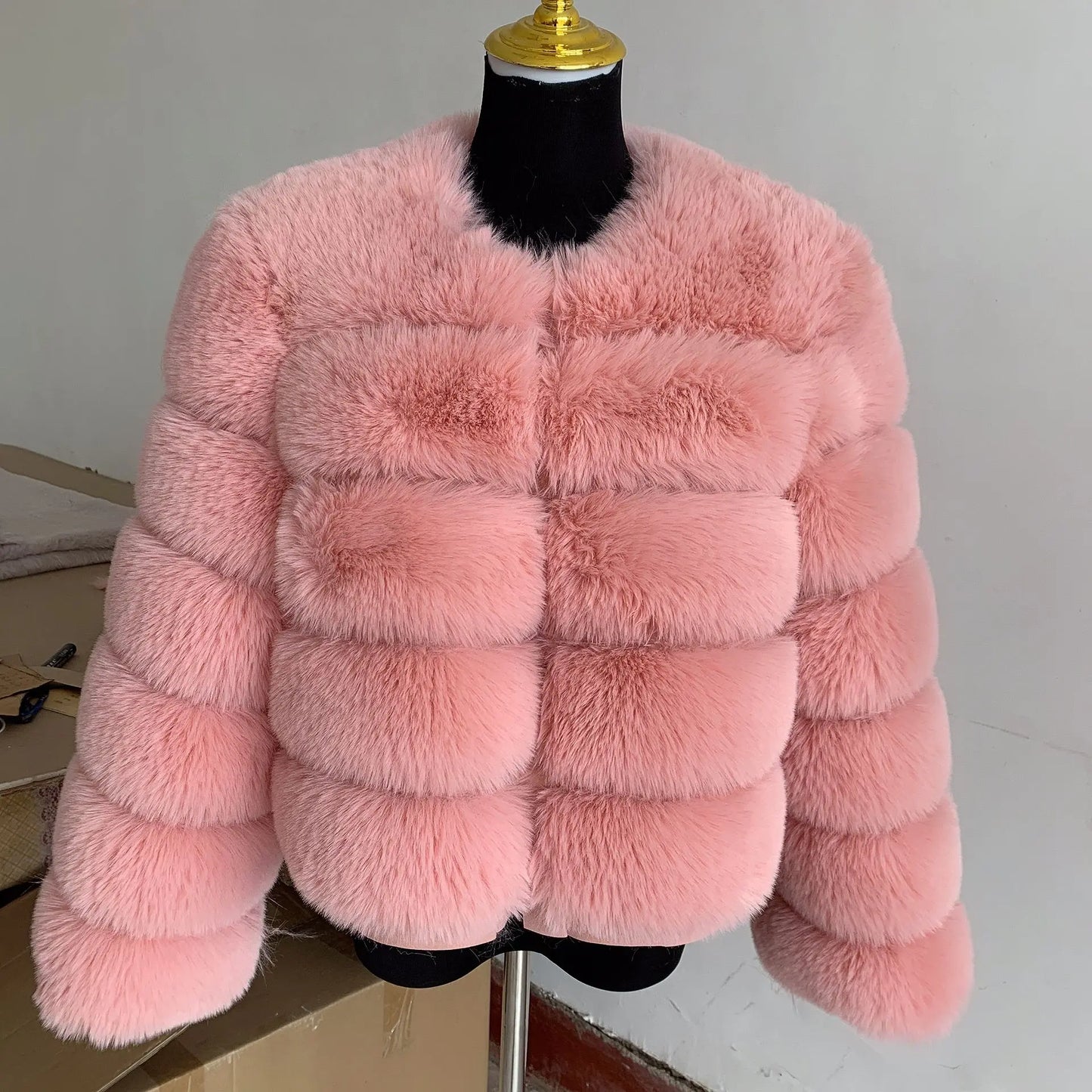 Damenmode Kunstpelzmantel superheiß Herbst Winter Damen kurze Kunstfuchsjacke flauschig hohe Qualität 7XL Damen Pelzmäntel