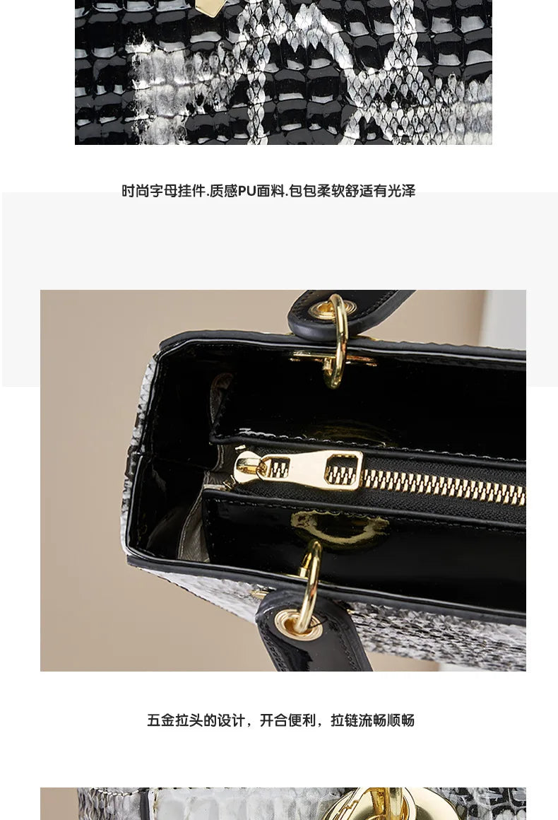 2024 High Quality Luxury Brand Designer PU Leather Shoulder Bag Women Hand Bags Crocodile Purses Ladies Messenger Handbag Totes