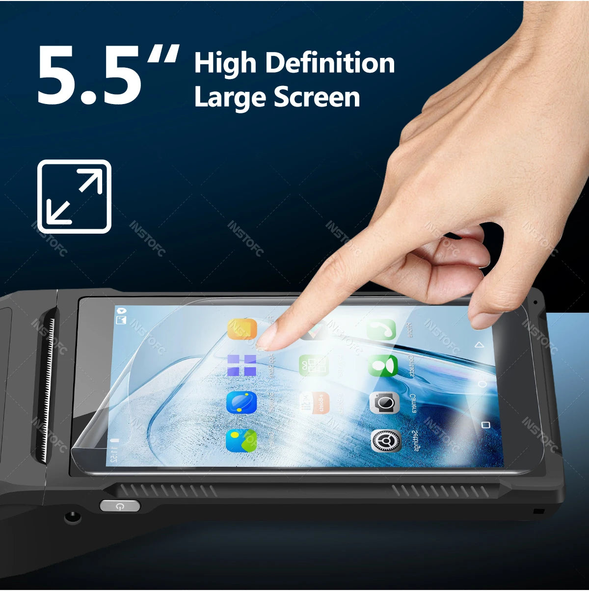 Handheld POS Receipt Printer for Android 8.1 1D 2D QR Barcode Scanner PDA Terminal Support 3G WiFi Touchscreen 58mm Width
