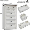 Farmhouse 7 drawer dresser, 57" large Roman column chest of drawers, bedroom, hallway, living room storage dresser.