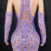 High Quality Sparkling Rainestone Sexy Bodycon Mini Dress Birthday Celebrate Evening Party Dress