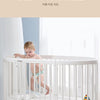 Oval crib Multifunctional pine children's bed European white newborn baby movable splicing bed