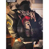Embroidery Varsity Jacket Men PU Leather Sleeves Oversized Bomber Jackets Women Baseball Coats Streetwear Men Clothing
