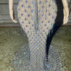 Charming Bright Crystal Dress Sexy Luxury Beaded Rhinestone Tulle Evening Dress Prom Party Dress Noble Wedding Wedding Dress