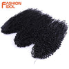 FASHION IDOL 200g 3pcs Afro Kinky Curly Braiding Hair Synthetic Crochet Hair 18 Inch Ombre Brown Passion Twist Hair Extensions
