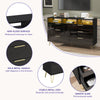 6 Drawers Dresser for Bedroom with LED Lights, High Gloss Chest of Drawers with Metal Legs, Modern Wood Closet Storage Organizer
