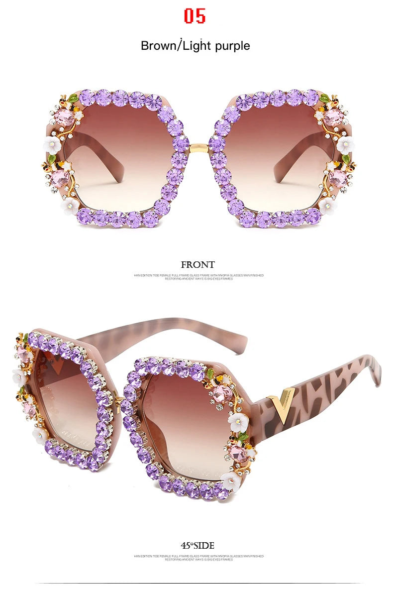 Stylish Diamond Blingbling Sunglasses For Mens Women With Bee 2022 Luxury Brand Designer Rhinestone Sexy SunglassesWomen