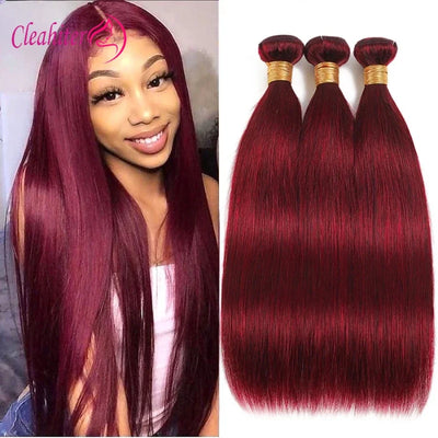 99j Burgundy Straight Human Hair Bundles 1/2/3Set 100g/Pc 10A Grade Brazilian Remy Hair Double Weft Hair Extensions Full End