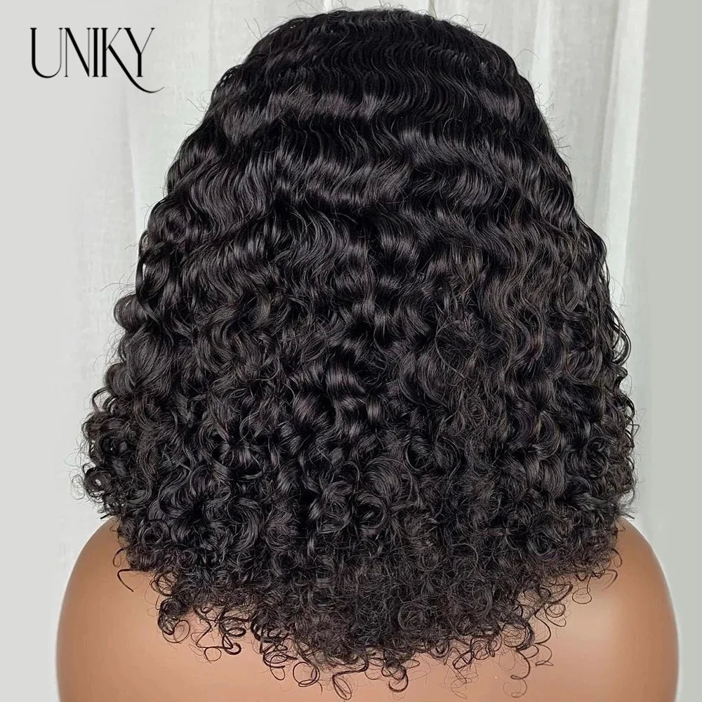 13x4 Lace Frontal Human Hair Wigs Deep Curly Short Curly Bob Wig for Black Women Brown Blonde Highlight Wig Human Hair Full Wig