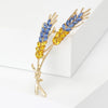 Dmari Women Brooches Korean Fashion Style 3-Color Rhinestone Ear of Wheat Lapel Pins Luxury Jewelry Accessories For Clothing