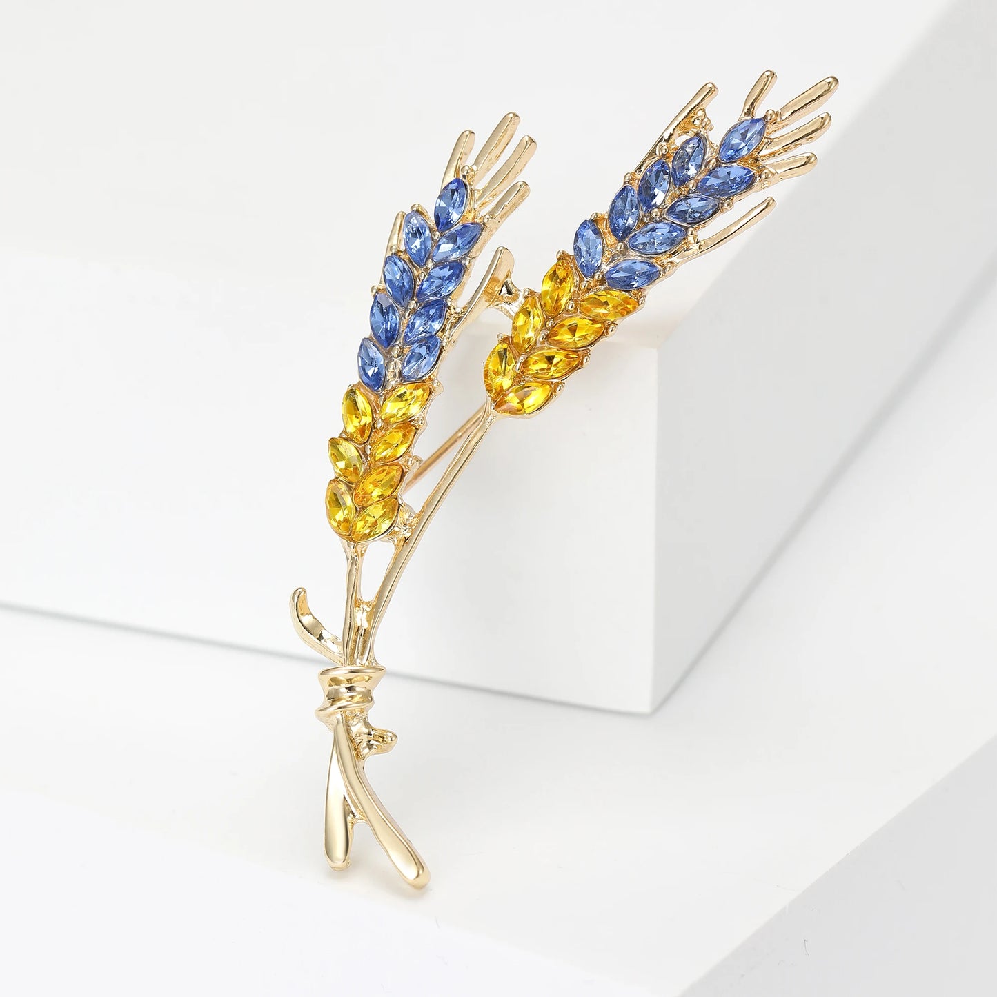 Dmari Women Brooches Korean Fashion Style 3-Color Rhinestone Ear of Wheat Lapel Pins Luxury Jewelry Accessories For Clothing
