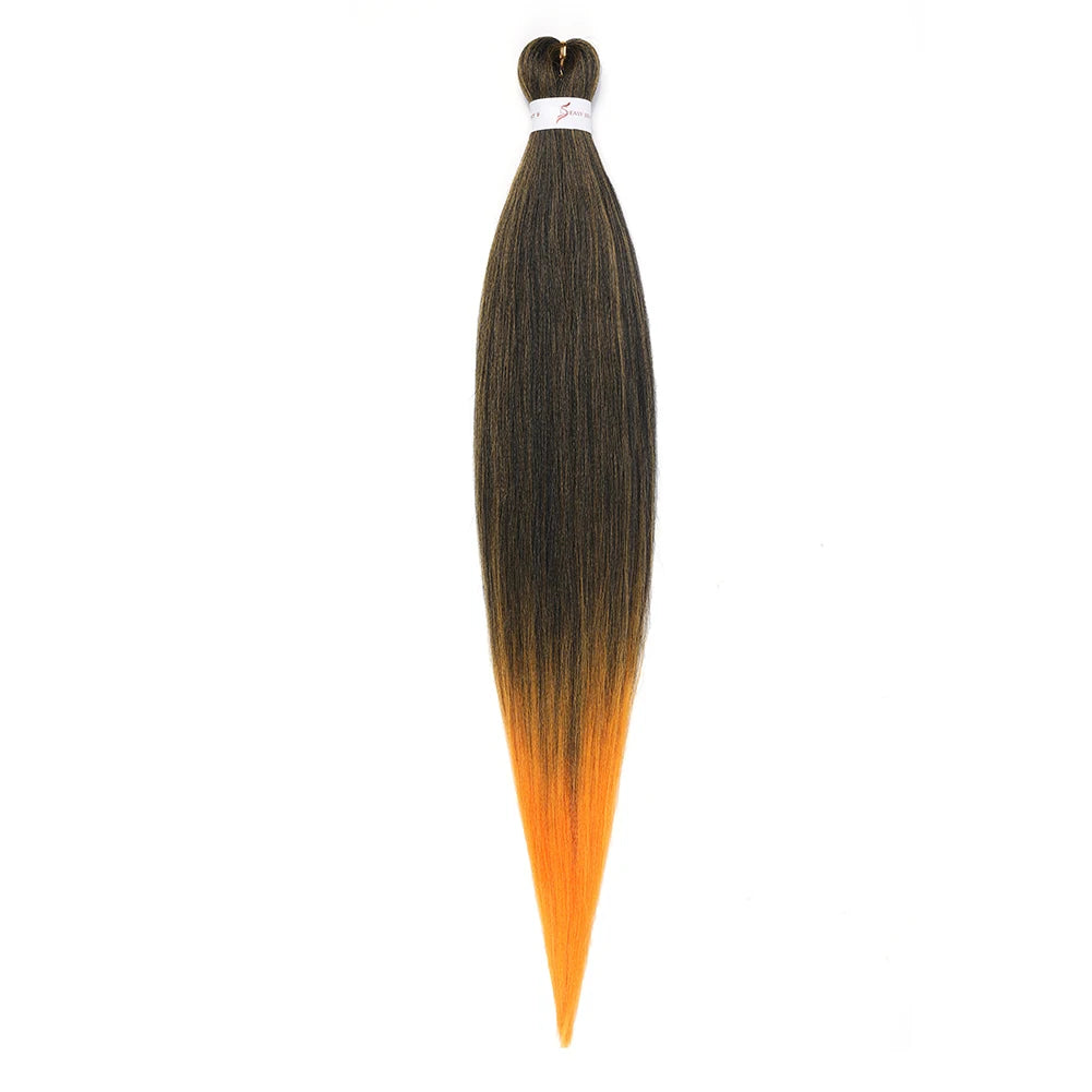 Pre-stretched Braids Synthetic Hair Professional Itch Free Hot Water Setting Fiber 30'' Ombre Yaki Texture Braid Hair Extensions