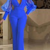 Ladies Elegant Office Jumpsuit Romper For Women 2023 High Waist Wedding Overalls Sequins Bodycon Long Sleeve Party Jumpsuit Club