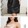 Large Size 3XL 4XL 5XL Female Nightgown Sexy Suspender Nightdress Pink Chemise Sleepwear Bathrobe Loose Satin Home Dressing Gown