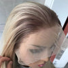 13x6 Lace Front Wig Highlight Brown Straight Synthetic Hair Lace Wigs for Women Free Part Glueless Wig with Pre plucked Hairline