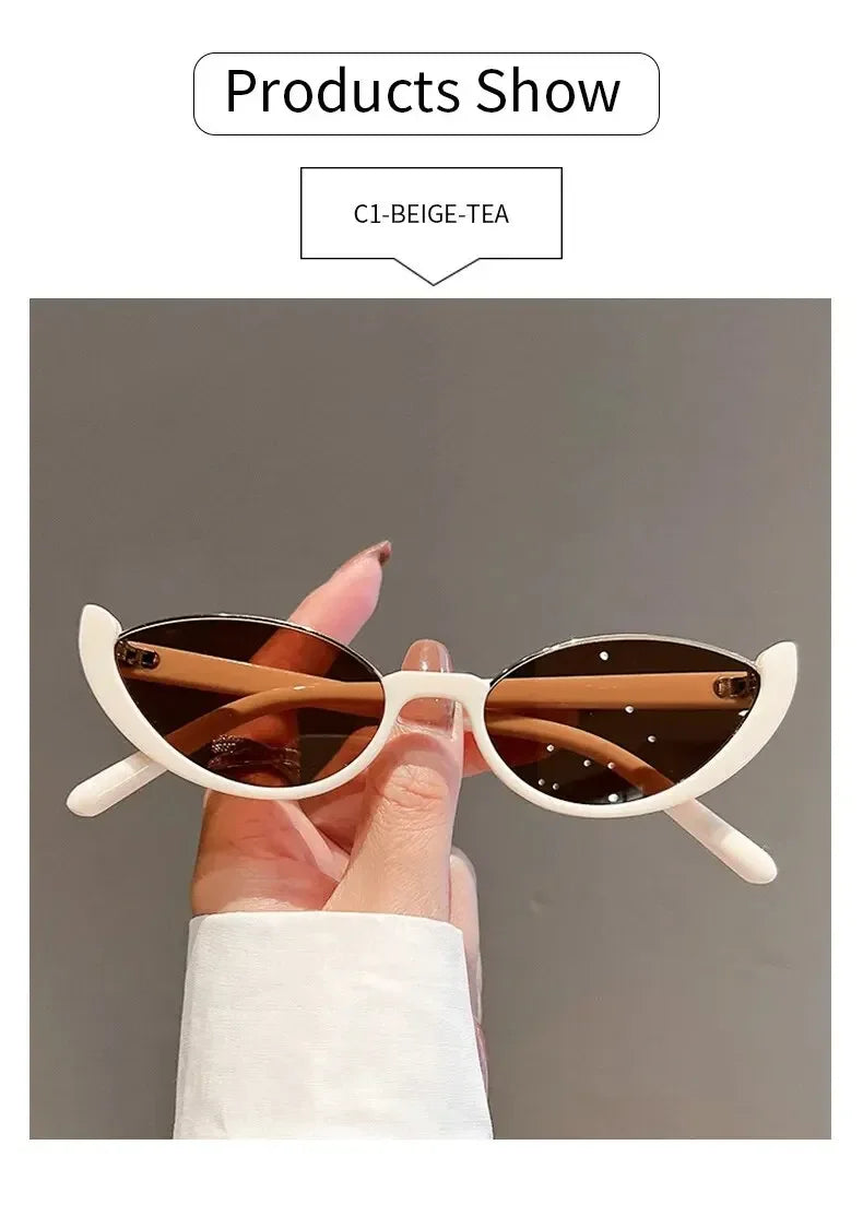 Half Frame Cat-eye Sunglasses Fashion Style Colored Women's Sunglasses Uv400 Fashion Shades Eyewear Summer Anti UV Sunglasses