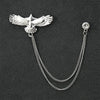 Fashion Gentleman Tassel Brooch For Men Suit Shirt Collar Triangle Wings Chain Lapel Pin Metal Retro Wedding Accessories