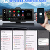 11.26 Inch 4K DVR Wireless CarPlay & Android Auto Dash Cam Bluetooth Audio GPS Navigation Dashboard Dual Lens Video Recorder