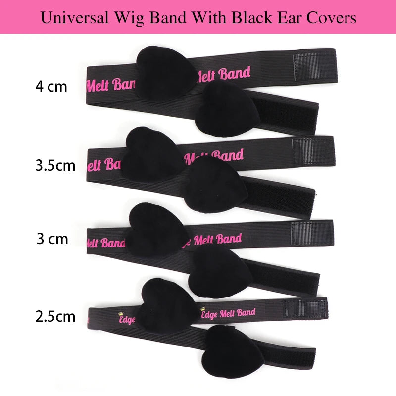 Lace Melting Band With Ear Cover Elastic Band For Wigs Black Wigs Edge Wrap To Lay Edges Wig Headband Lace Frontal Band